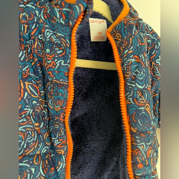 Cat & Jack Reversible Bear Print Puffer Jacket - Picture 4 of 4